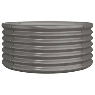 Jardinière De Jardin - Pot De Fleurs Acier Enduit De Poudre 80x80x36 Cm Gris