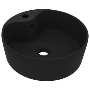 Lavabo - Vasque à Poser Avec Trop-plein Noir Mat 36x13 Cm Céramique