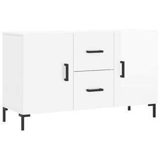 Buffet - Bahut - Meuble De Rangement Blanc Brillant 100x36x60 Cm Bois D'ingénierie