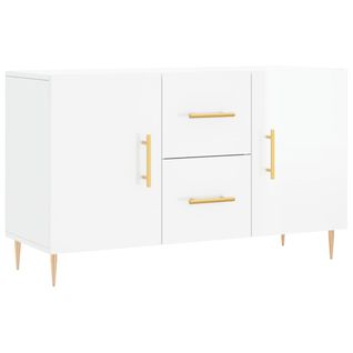 Buffet - Bahut - Meuble De Rangement Blanc Brillant 100x36x60 Cm Bois D'ingénierie