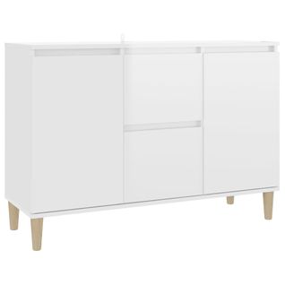 Buffet - Bahut - Meuble De Rangement Blanc Brillant 101x35x70 Cm Bois D'ingénierie