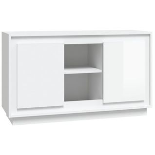 Buffet - Bahut - Meuble De Rangement Blanc Brillant 102x35x60 Cm Bois D'ingénierie