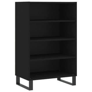 Bibliothèque 4 Cases - Étagère - Meuble De Rangement Noir 57x35x90 Cm Bois D'ingénierie