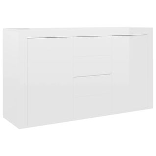 Buffet - Bahut - Meuble De Rangement Blanc Brillant 120x36x69 Cm Bois D’ingénierie