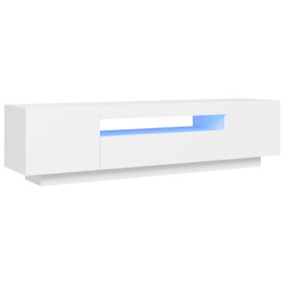 Meuble TV - Banc TV - Meuble De Rangement Pour Salon Avec Lumières LED Blanc 160x35x40 Cm