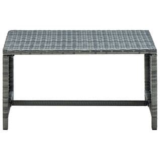 Table Basse, Table De Salon Anthracite 70x40x38 Cm Résine Tressée