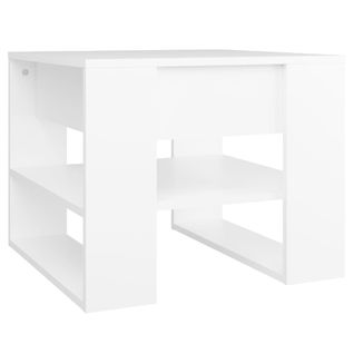 Table Basse, Table De Salon Blanc 55,5x55x45 Cm Bois D'ingénierie