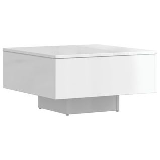 Table Basse, Table De Salon Blanc Brillant 60x60x31,5 Cm Bois D'ingénierie