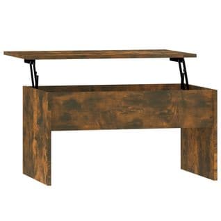 Table Basse, Table De Salon Chêne Fumé 80x50,5x41,5 Cm Bois D'ingénierie