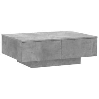 Table Basse, Table De Salon Gris Béton 90x60x31 Cm Aggloméré