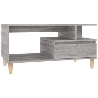 Table Basse, Table De Salon Sonoma Gris 90x49x45 Cm Bois D'ingénierie