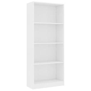 Bibliothèque, Étagère à 4 Niveaux Blanc 60x24x142 Cm Bois D’ingénierie