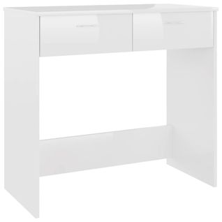 Bureau Informatique - Bureau D'ordinateur - Table D'étude Blanc Brillant 80x40x75 Cm Aggloméré