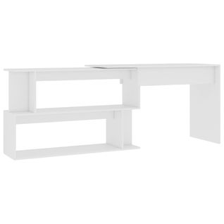 Bureau D'angle En L Informatique - Bureau D'ordinateur Blanc 200x50x76 Cm Bois D'ingénierie