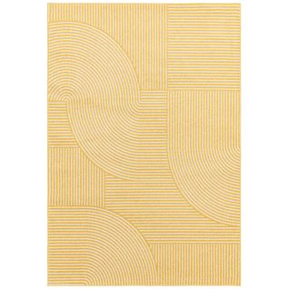 Tapis de salon moderne NEO GEO - Jaune - 200x290 Cm