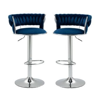 Lot De 2 Tabourets De Bar Hauteur Réglable - Bleu