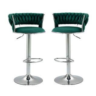 Chaises Pivotantes De Bar, Lot De 2, Chaises Réglables En Hauteur - Vert