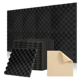 24x Mousse Acoustique Panneaux Wellenmuster Mousse Insonorisée Muraux 30x30x2.5cm