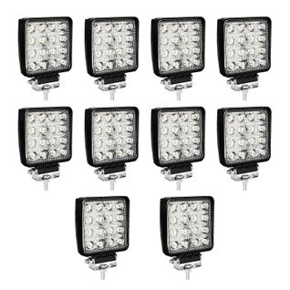 10x 48w Projecteur Phare De Travail 12v 24v LED Carré LED Moto Spot Feux Additionnels Offroad Lampe