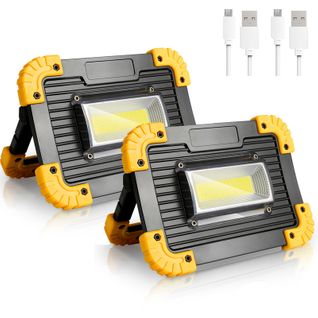 2x Projecteur LED Rechargeable 30w Projecteur Chantier Lumière De Travail 3 Modes Lanterne Usb