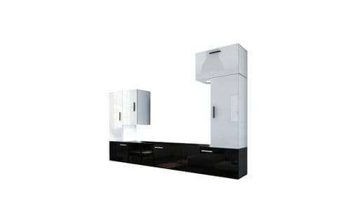 Ensemble Meuble TV Concept 9-hg-bw-5 Blanc-noir Brillant 249 Cm