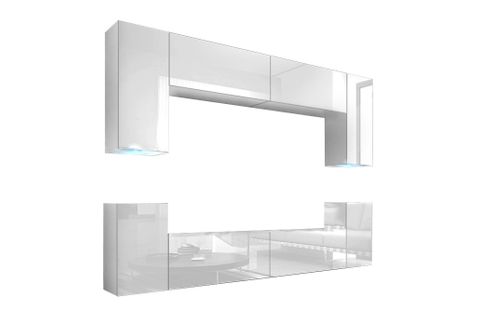 Ensemble Meuble TV Concept 1-hg-w-11-1b Blanc Brillant 256 Cm