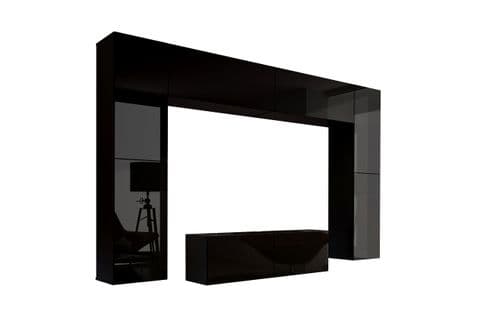 Ensemble Meuble TV Concept 3-hg-b-4-1b Noir Brillant 120 Cm