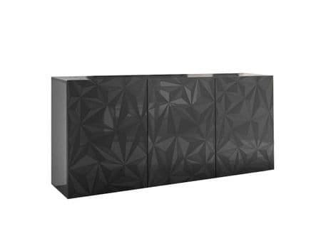 Buffet Luther Anthracite 3 Portes 181 X 84x 42 Cm