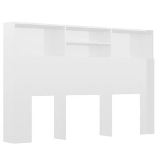 Tête De Lit Armoire De Tête De Lit - Blanc Brillant 160x19x103,5 Cm