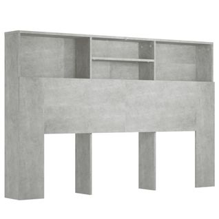 Tête De Lit Armoire De Tête De Lit - Gris Béton 160x19x103,5 Cm