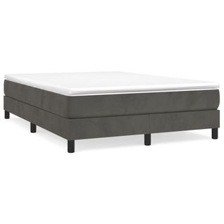 Lit Adulte Contemporain - Lit Double Cadre De Lit Gris Foncé 140x190 Cm Velours