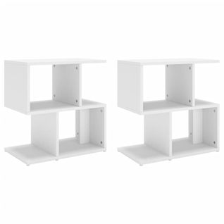 Lot De 2 Tables De Chevet - Tables De Nuit Table D'appoint Blanc 50x30x51,5 Cm Bois D'ingénierie