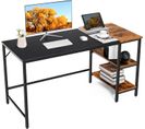 Bureau D'ordinateur, Bureau Avec Étagères De Rangement,pour Domicile,bureau,140 X 60 X 74 Cm (noir)