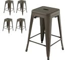 Lot De 4 Tabouret De Bar Empilable,charge 150kg, Pour Salle à Manger, Cuisine(gris Industriel)