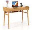 Bureau D’ordinateur En Bambou Du Milieu Du Siècle,table Pour Salon,bureau,50 X 100 X 78 Cm, Naturel