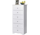 Commode 6 Tiroirs, Commode Chambre Adulte,commode Blanche Pour Chambre, Salon, 59 X 40 X 135 Cm