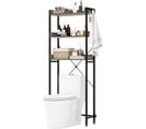 Étagère De Salle De Bain, Meuble Wc Au-dessus Des Toilettes à 3 Niveaux, 24 X 63 X 164 Cm (gris)