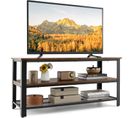 Meuble TV 3 Étagères, Banc TV Pour Télé 50 Pouces , Étagère De Rangement Ouvertes, 110 X 42 X 53 Cm