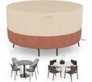 Housse Pour Table De Jardin Ronde De 158 Cm, Housse Protection De Meubles De Patio(beige+marron)