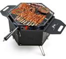 Barbecue De Charbon De Bois Portable Avec Grille Rotative à 360°, Camping, Randonnée