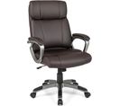 Fauteuil De Bureau Ergonomique,chaise De Bureau En Cuir Pu, à Bascule,charge Maximale 160 Kg,marron