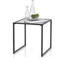 Table D'appoint Carrée D'extérieur En Verre Trempé, Charge 30 Kg,43 X 43 X 45 Cm, Noir