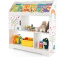 Bibliothèque Enfants En Bois 3 En 1, Meuble De Rangement Avec 5 Compartiments, 93 X 30 X 100 Cm