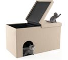 Maison De Toilette Pour Chat 2 En 1, Banc Pour Chaussures Avec Toilettes Cachées Pour Chats (beige)