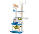 Arbre à Chat En Style Océanne, Centre D'activité Multicouche Avec Grattoir En Sisal (165 Cm)