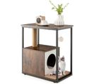 Table D'appoint Et Condo Pour Chat, Maison Pour Chat Avec Griffoir Et Tapis à Gratter (marron)