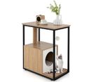 Table D'appoint Et Condo Pour Chat, Maison Pour Chat Avec Griffoir Et Tapis à Gratter (naturel)