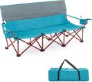 Chaise De Camping Surdimensionnée, Chaise Portable À 3 Places, Charge 450 Kg(196 X 70 X 82 Cm Bleu)