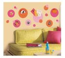 Stickers Repositionnables Cadres Pois Orange Et Rose - Cadres Pois