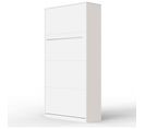 Armoire Lit Escamotable 90x200 cm Vertical Mural Supérieur Blanc/blanc